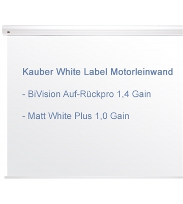 Kauber White Label Motorleinwand 1:1
